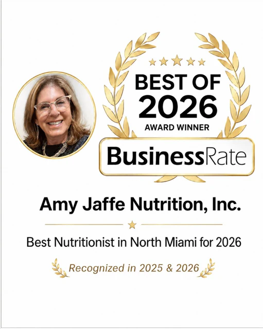 BusinessRate Best of 2026 Award Winner for Best Nutritionist in North Miami